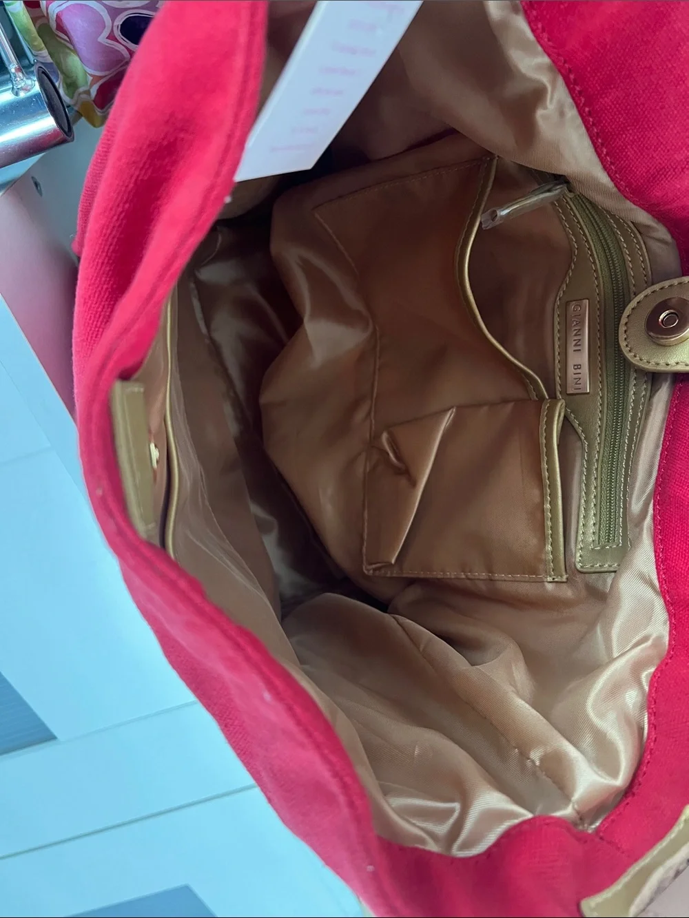 Gianni Bini Nautical Canvas bag red
